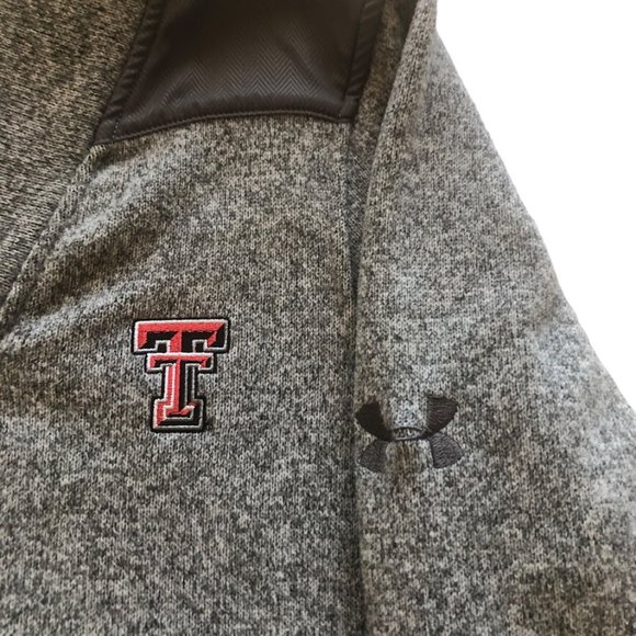 Under Armour Texas Tech Thick V-Neck Pull Over Light Grey Women's Small Loose - Picture 1 of 13